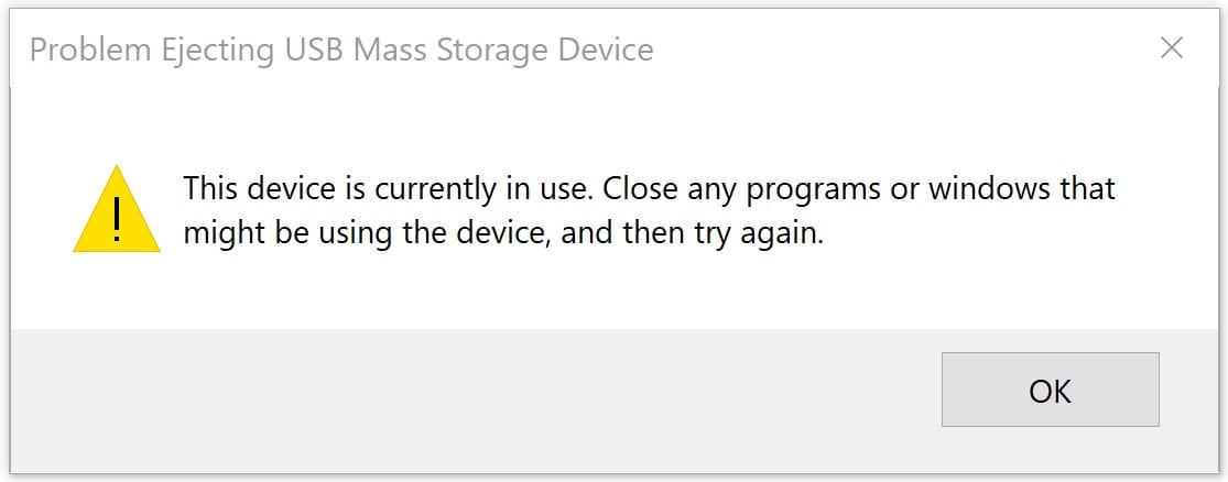 Problem Ejecting USB Mass Storage